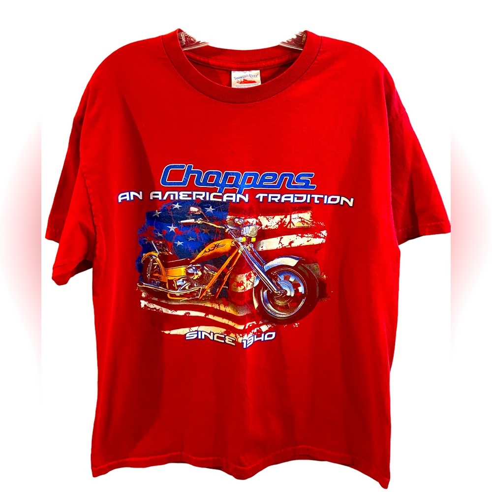 Vintage 2010 biker tee shirt Tennessee river tag red size L
